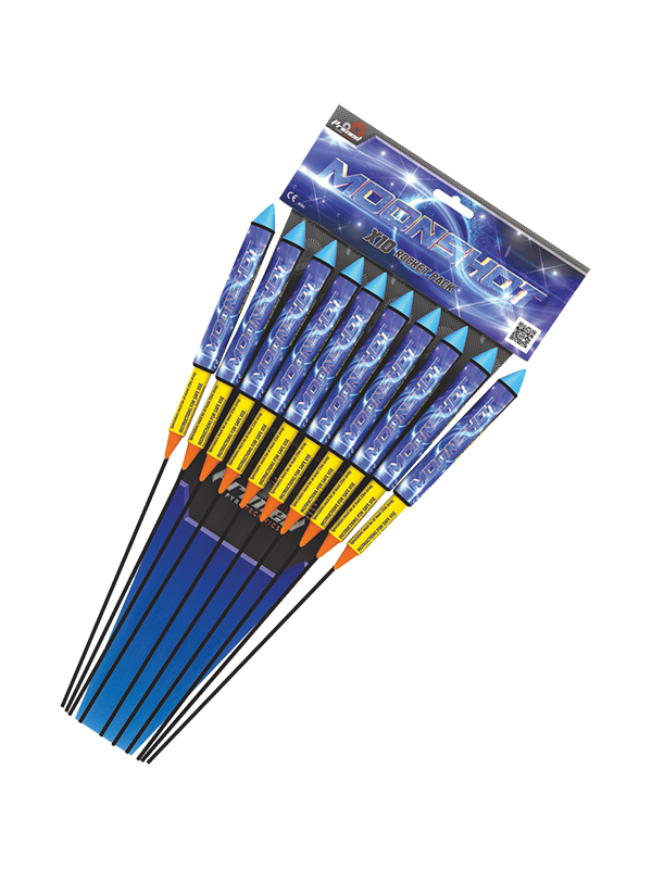 10 pack moonshot rockets mixed effects by primed pyrotechnics