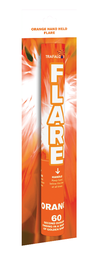 Trafalgar Orange Smoke Flare Handheld Fare 60 seconds